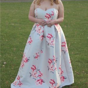 By & By silver floral gown